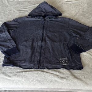 Martin + Osa Men's Striped Navy Full Zip Hoodie Jacket Size L EUC